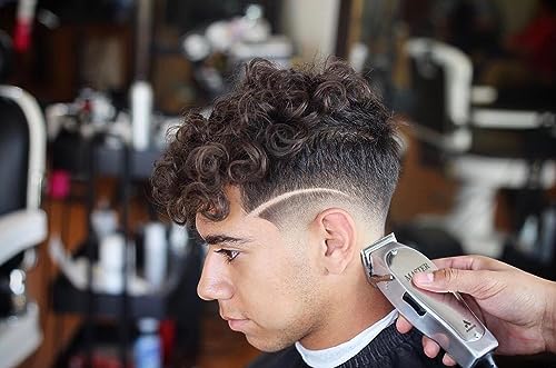 Professional Fade Master Hair Clipper, Adjustable Carbon Steel Fade Blade Clipper, Chrome, Silver O83536