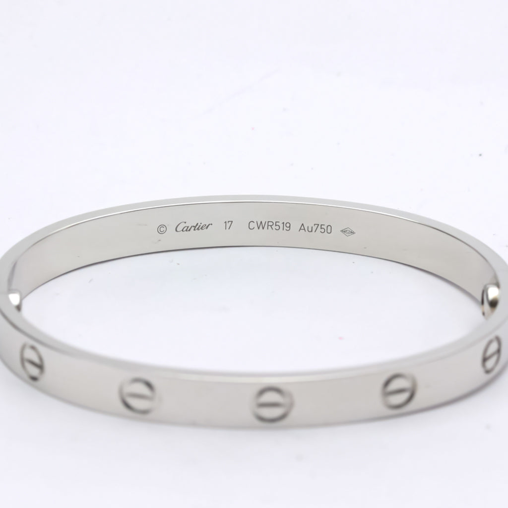 18K White Gold Love Bracelet Bangle B451060