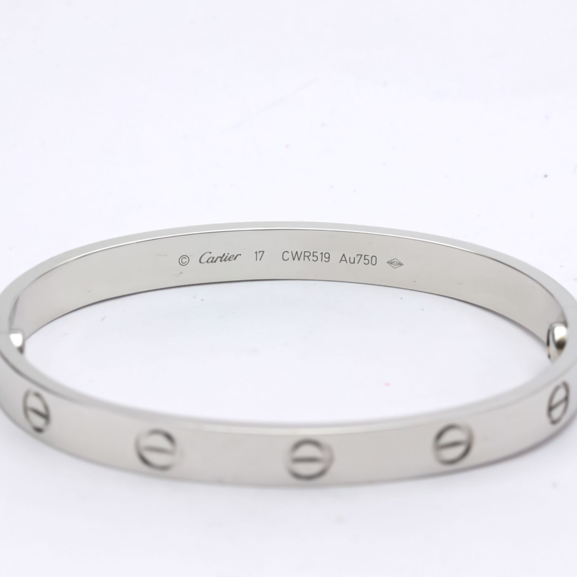 18K White Gold Love Bracelet Bangle B451060
