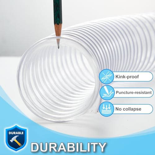 PVC Dust Collection Hose 4 Inch 10 ft Flexible Heavy Clear M9237