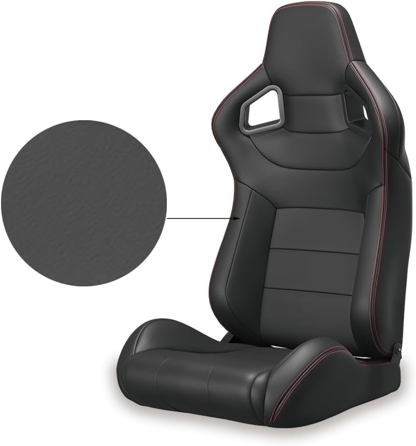 Red Stitch PVC Leather Racing Seats L29600