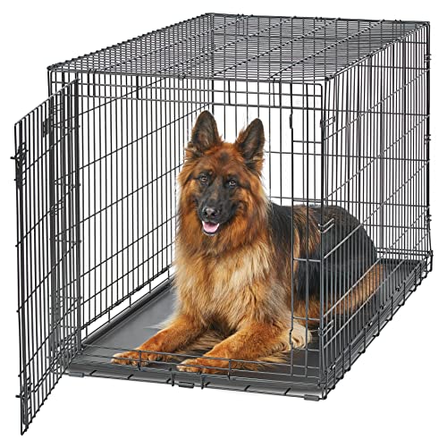 XL Folding Metal Dog Crate with Divider Panel, 48L x 30W x 33H Inches A350