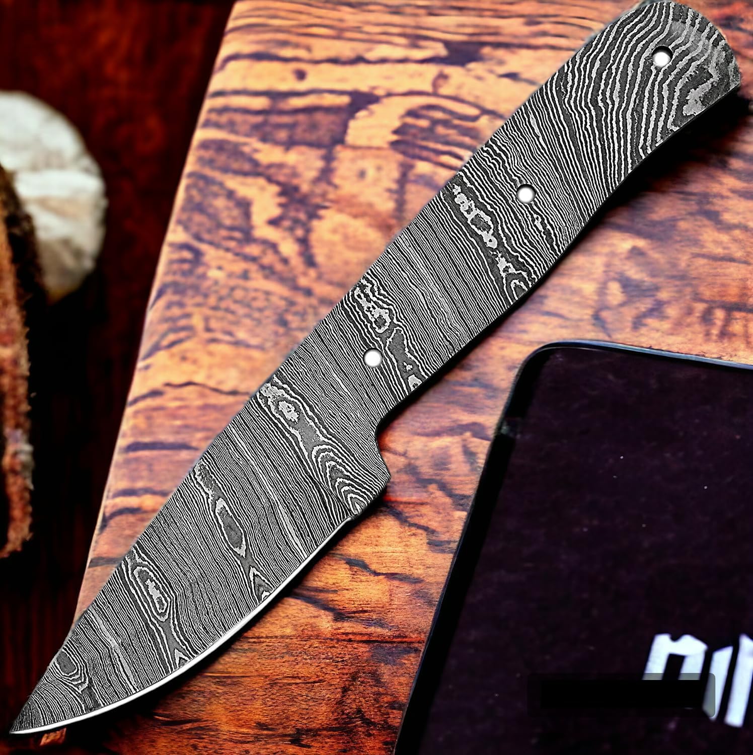 Damascus steel Full Tang Blank Blade Knife O840887