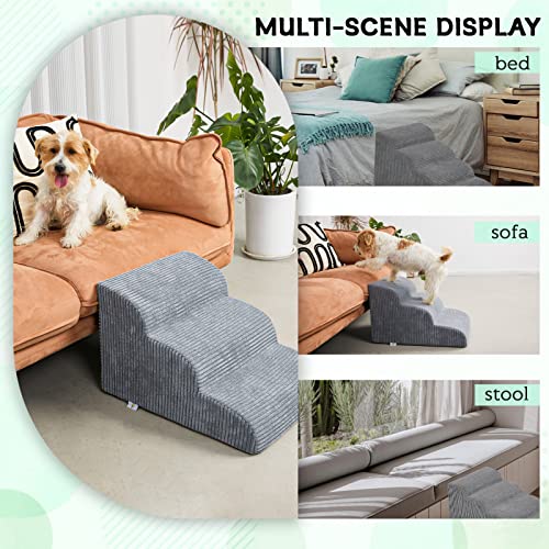 2 Steps High Density Foam Waterproof Pet Stairs with Removable Washable Cover G260529