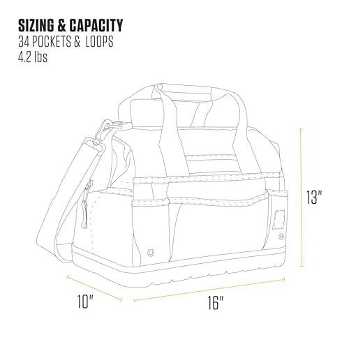 18-Inch Water-Resistant Tool Storage Bag with Molded Base M599