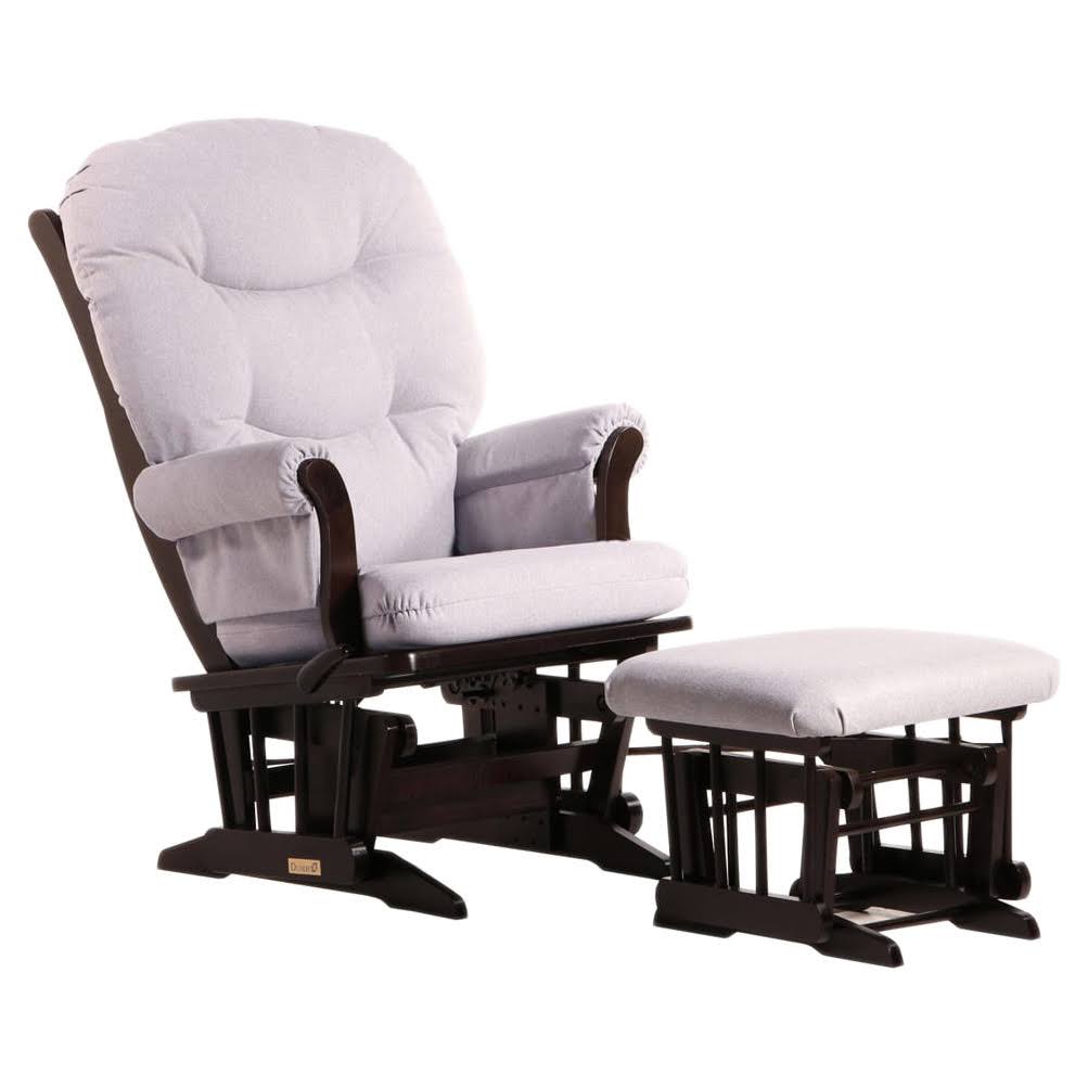 Light Grey Fabric Sleigh Glider and Nursing Ottoman Combo B21906