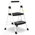White 3 Step Folding Steel Ladder F1280