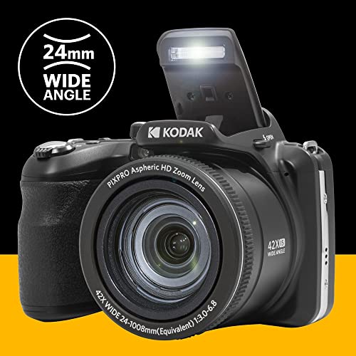 20MP Digital Camera 42X Optical Zoom 24mm Wide Angle Lens 1080P Full HD Video Optical Image Stabilization Li-Ion Battery 3" LCD Black Y987