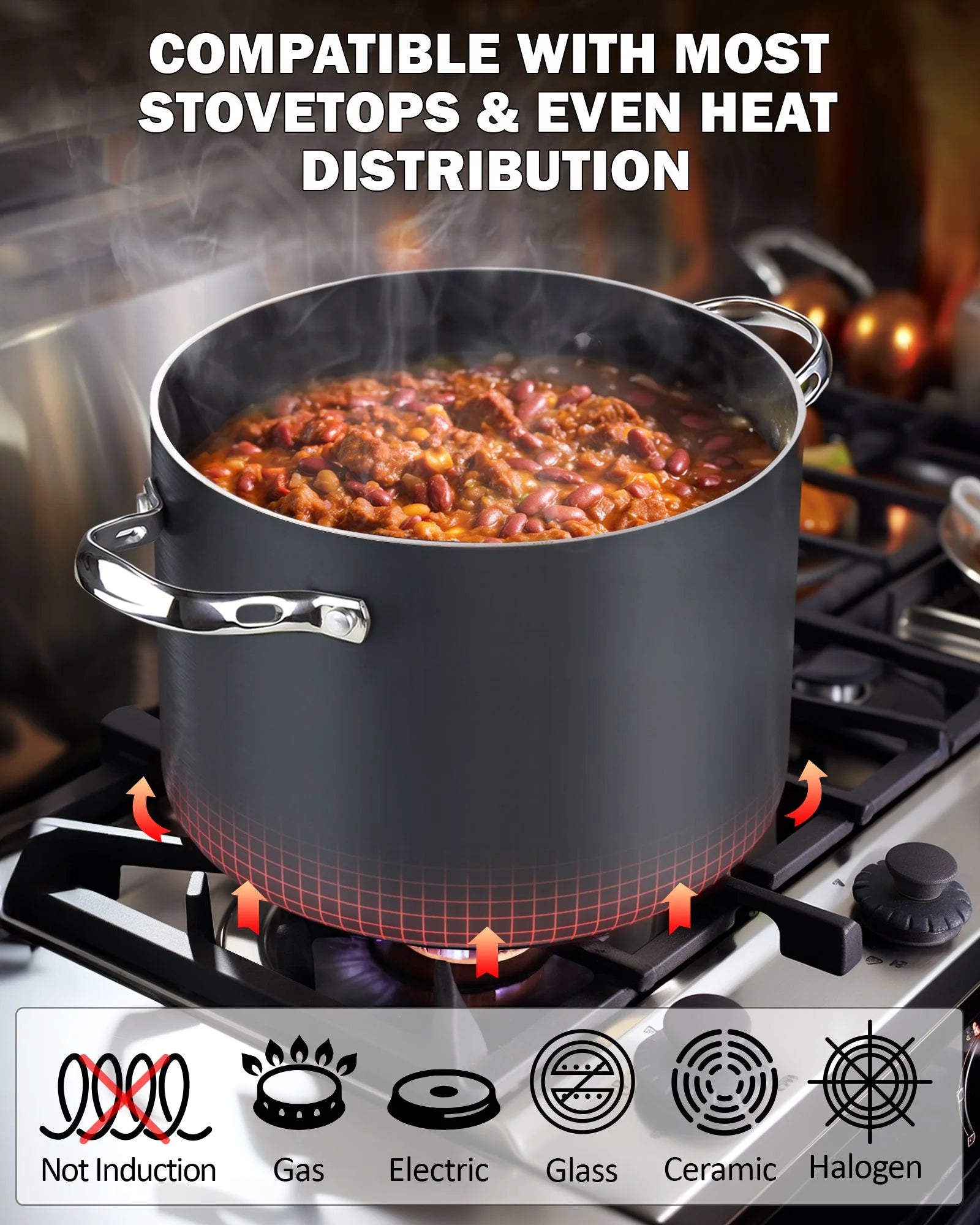 8-Piece Nonstick Hard Anodized Cookware Set N660