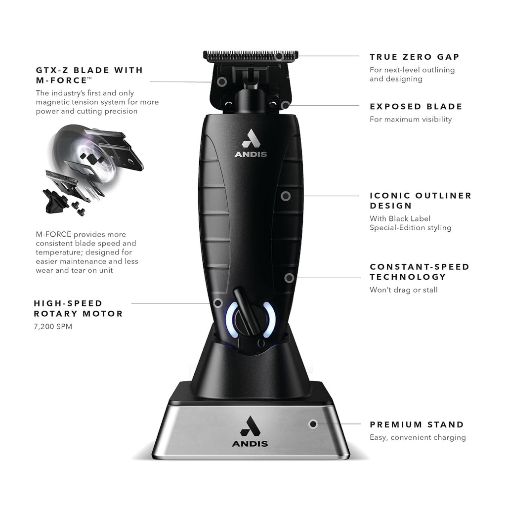Black Cordless Electric Beard & Hair Trimmer with Charging Stand K6885