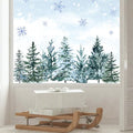 9 Sheet Christmas Window Clings Snowy Forest Trees Double-Sided Reusable Winter Window Decals D829822