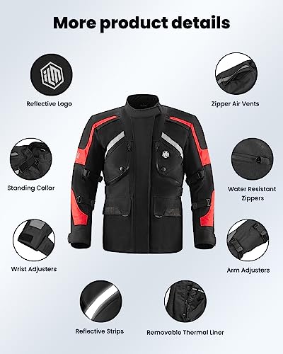 Motorcycle Jacket Adventure Riding Armored Airflow Dirt Bike Touring Waterproof Clothing C11458