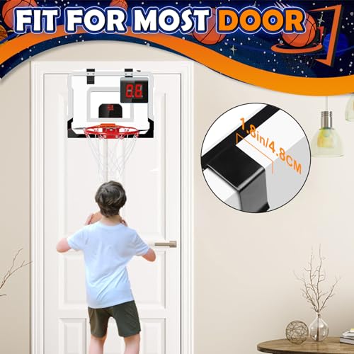 Over Door Basketball Hoop with 9 Inch Rim 4 Mini Basketballs D2266