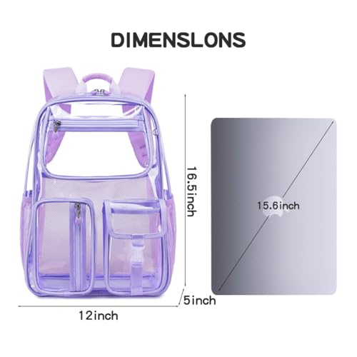 Clear 16 x 11 x 5inch TPU Backpack C9339