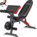 800lbs Load Adjustable Weight Bench with Leg Extension and Preacher Pad H757169