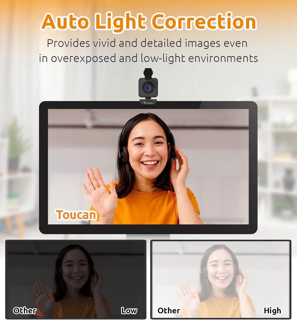 Webcam with Microphone, 115° View, USB V4774