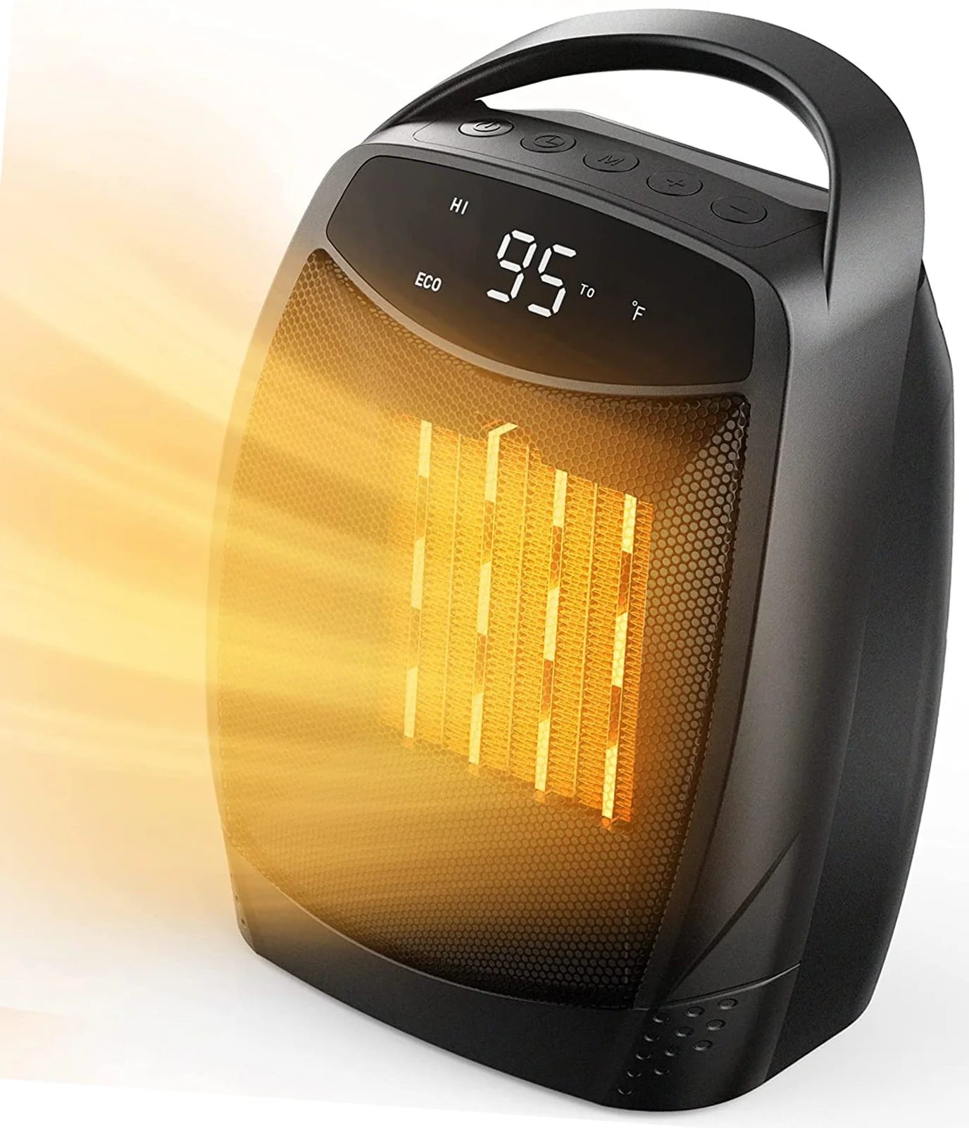 Black 1500W Quiet Electric Heater with Timer D832813