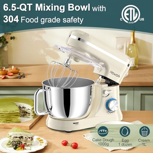 Blue Electric Stand Mixer with 6.5QT Stainless Steel Bowl U89739