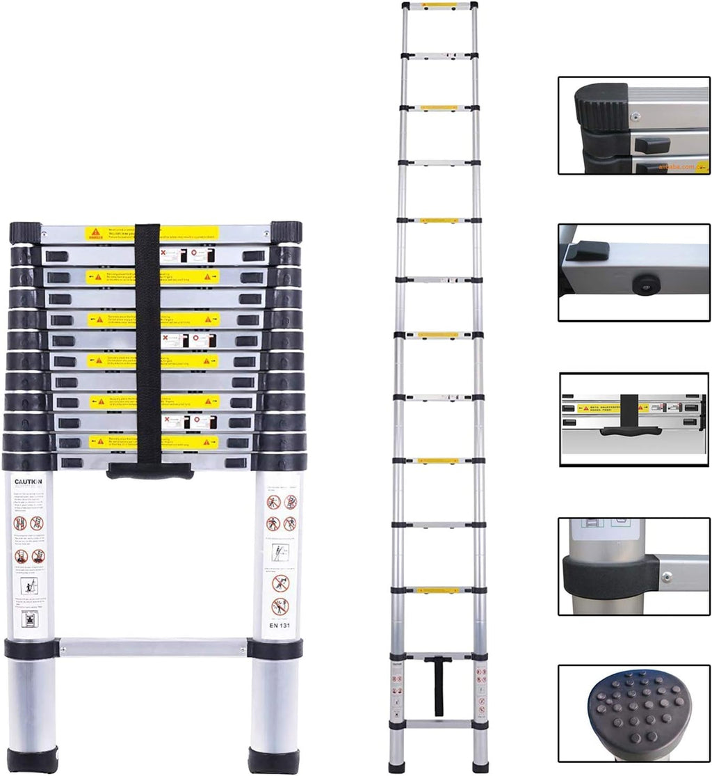 10.5FT Aluminum Telescoping Ladder D712