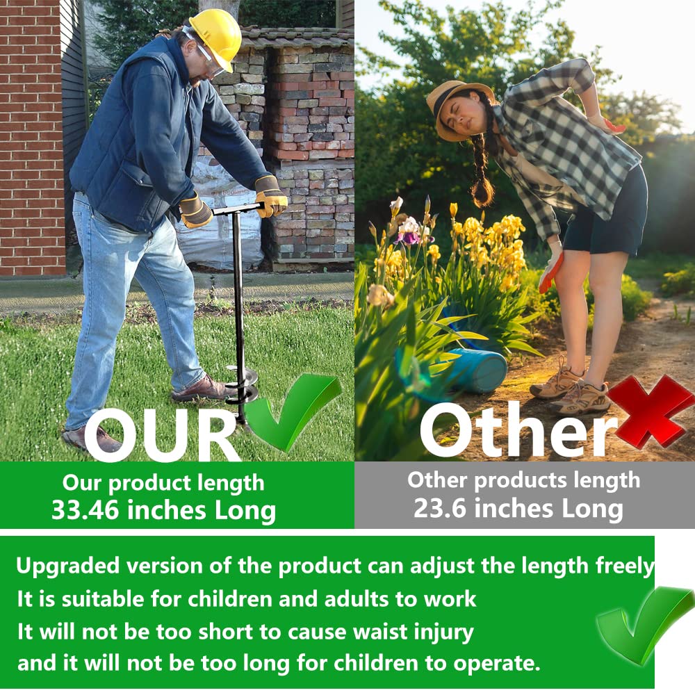 32''x 4" Manual Earth Garden Auger Drill with Non-Slip Handle J5263