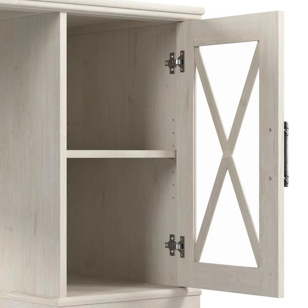 Linen White Oak L-Shaped Desk Q328