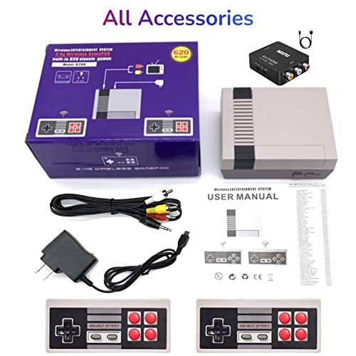 Classic Mini Retro Game Console with 600 Games and Dual Wireless Remote Controllers Q11161