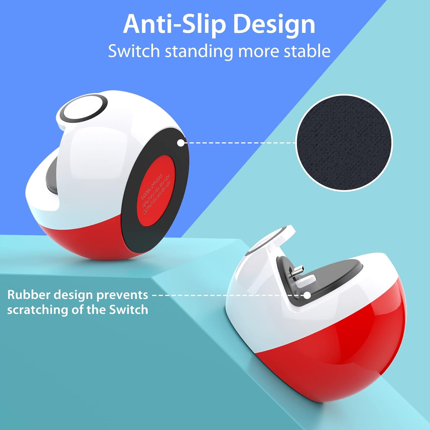 Red White USB-C Charging Stand for Nintendo Switch F429