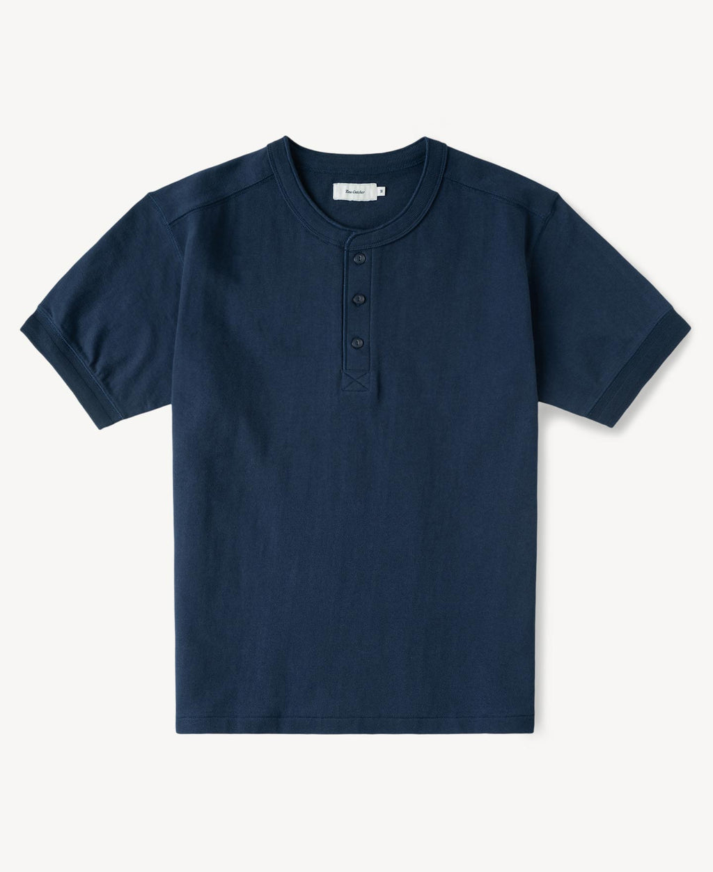 Heavyweight Cotton Tubular Short-Sleeve Henley Shirt