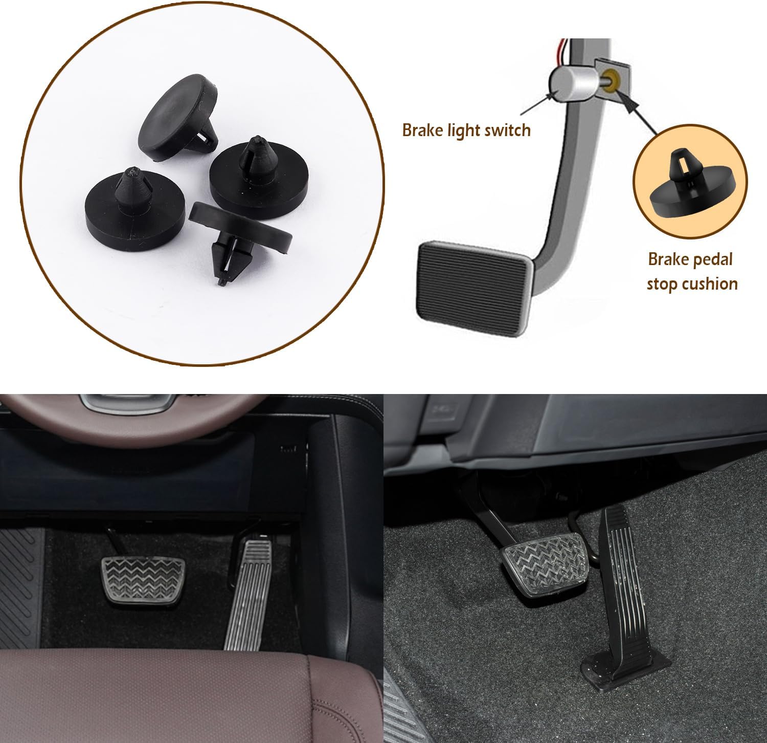 8PCS Rubber Brake Pedal Stop Pad A5701