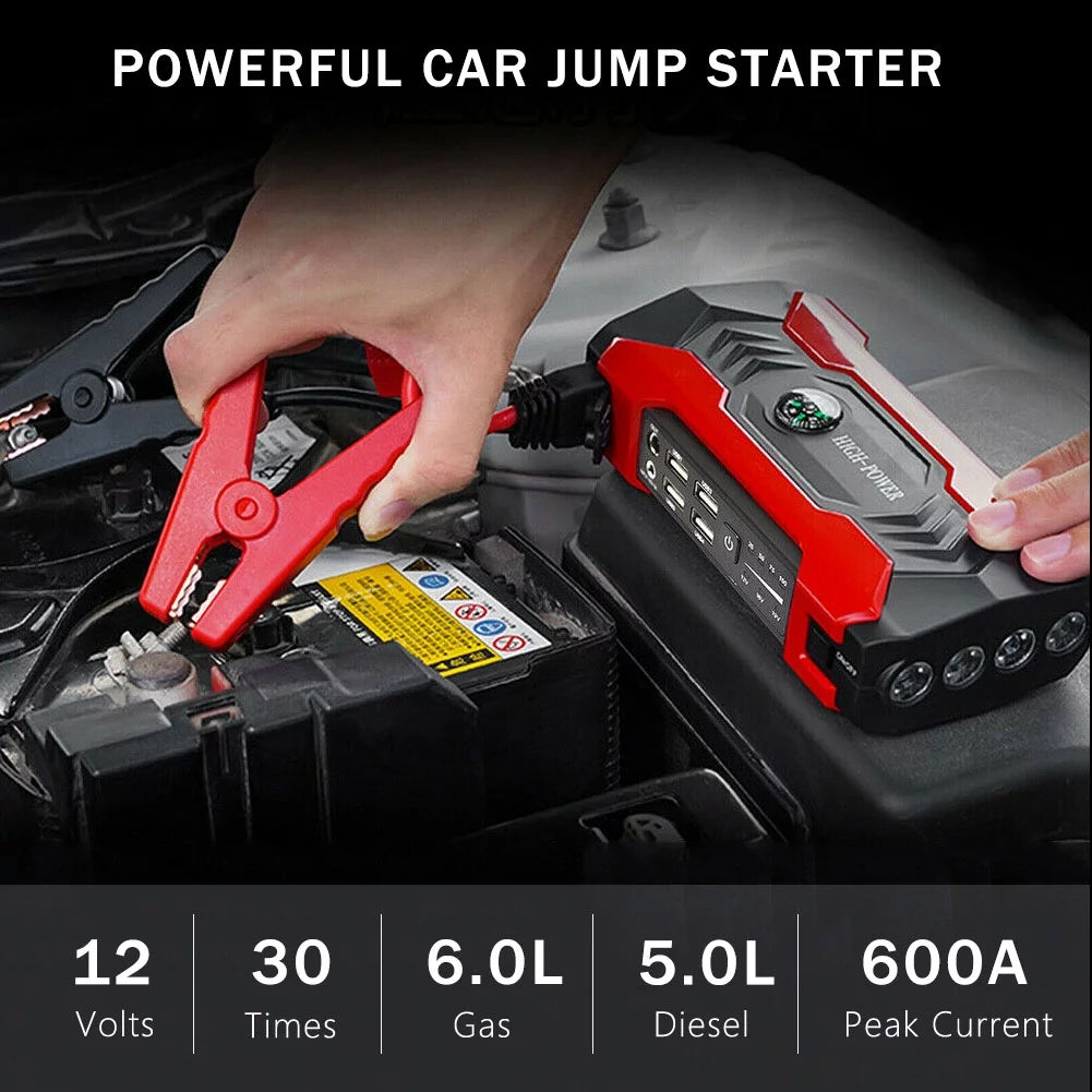 99800mAh Battery Jump Starter with 4 USB Ports and LED Flashlight J475588