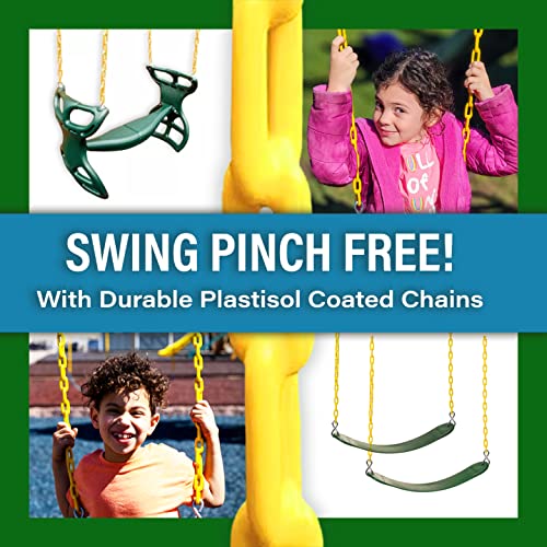 Solid Cedar Wood Swing Set with Clubhouses, Rock Wall, Spiral Slide, Swings Z4864