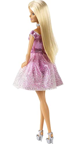 Blonde Hair Blue Eyes Doll with Pink Glitter Party Dress C289931