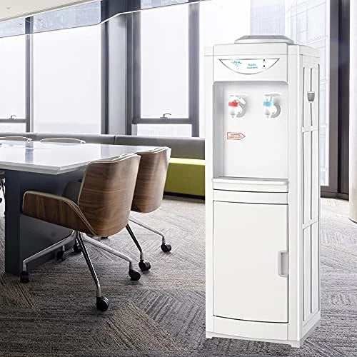 White 5 Gallon Top Loading Plastic Water Cooler Dispenser with Child Safety Lock K3762