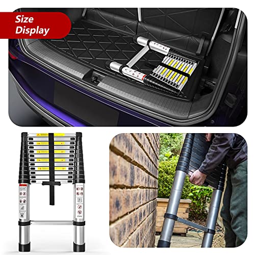 12.5 FT Telescoping Aluminum Ladder 330 LBS O884