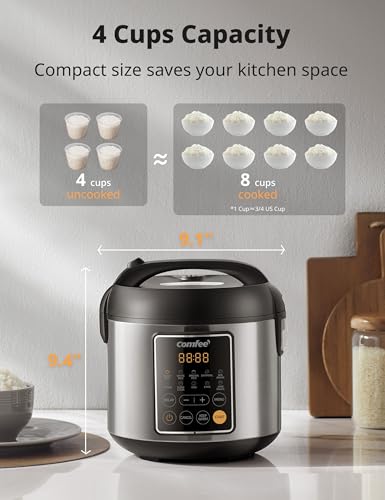 Compact Stainless Steel Rice Cooker, 2 QT H610