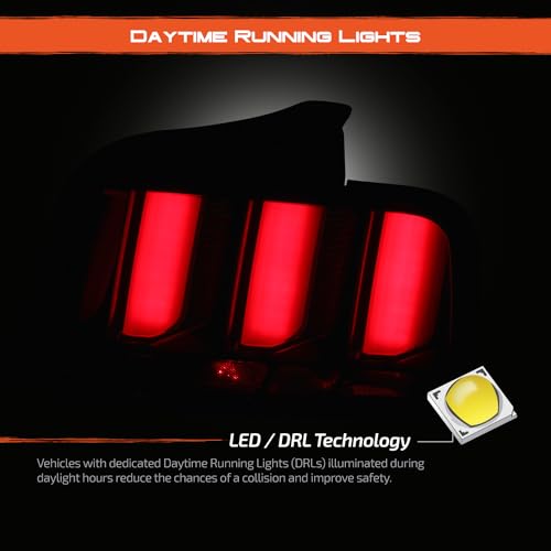 Smoked LED Tail Lamp Brake Lights with Sequential Signal Pair M6593