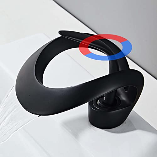 Black Solid Brass Single Handle 1-Hole Bathroom Vessel Sink Faucet H102826