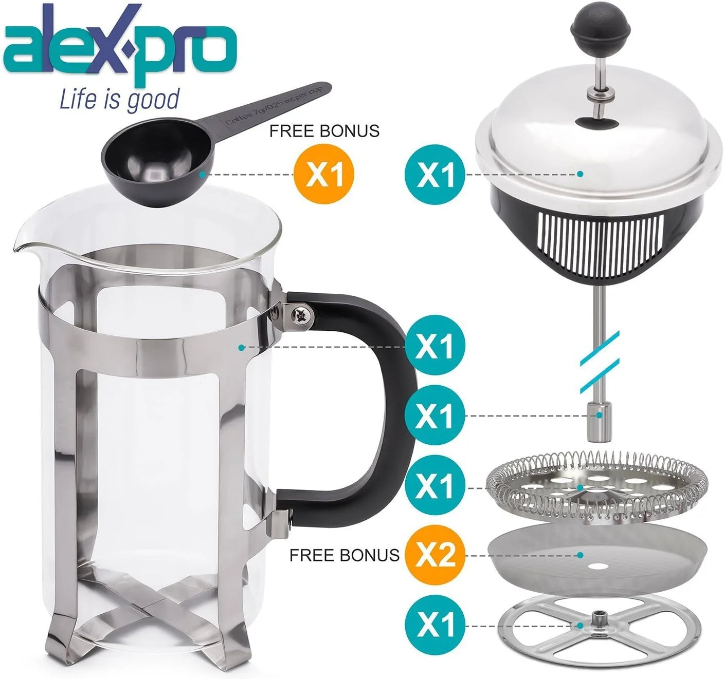 Stainless Steel French Press Coffee Maker U508