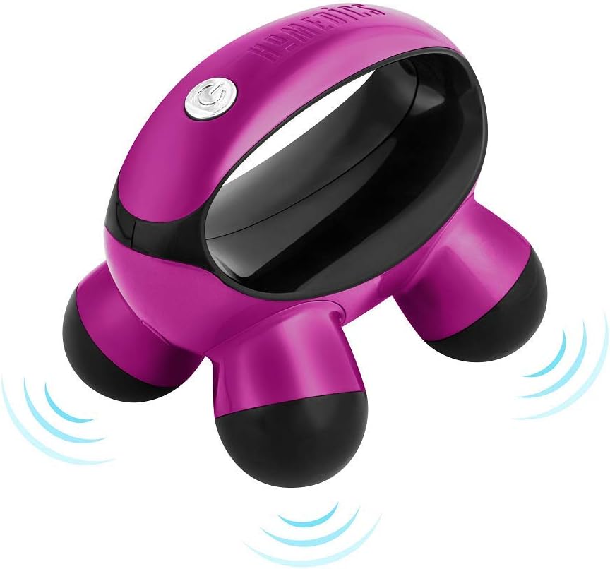 Mini Hand-Held Massager with Hand Grip, Battery Operated Vibration Massage, 4 Massage Nodes, Pack of 2 P34952