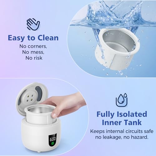 Ultrasonic Retainer Cleaner Machine with Removable Inner Tank, 180ml Capacity, 45kHz Ultrasonic Cleaner, 3 Modes N1905