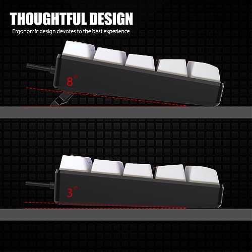 Wired Compact Mechanical Gaming Keyboard 61 Keys RGB LED Backlight U31275