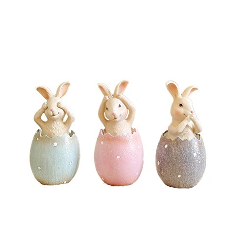 Resin Bunny Decorations Figurines (3 Rabbits) G3004