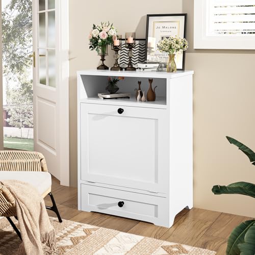 Brown Pet Food Cabinet with 2 Raised Dog Bowls Z672596