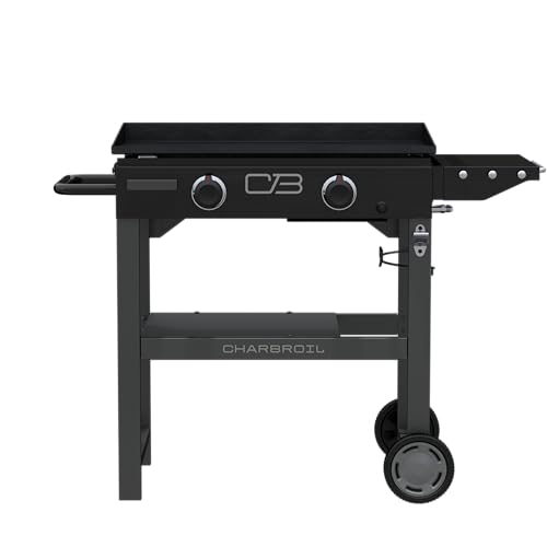 28" Propane Gas Griddle with Cart 2 Burner Flat Top Grill, Black G3014