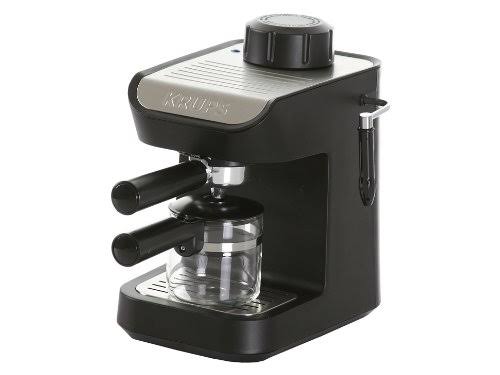 4-Cup Black Steam Espresso Machine with Glass Carafe I75458