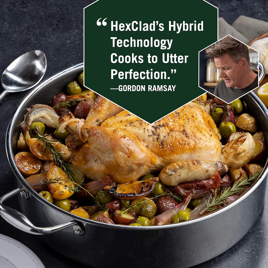 7-Quart Saute Pan and 12-Inch Frying Pan with Lid Set, Hybrid Nonstick Stainless Steel D633