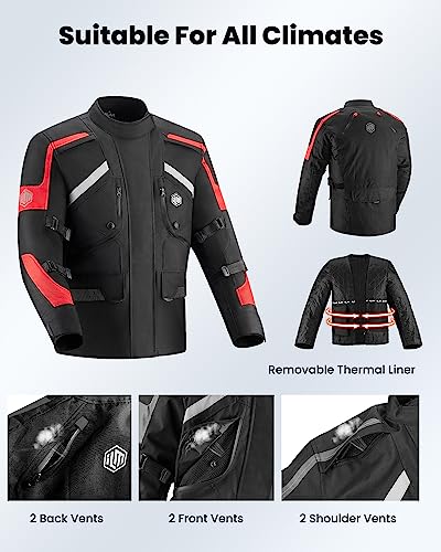 Motorcycle Jacket Adventure Riding Armored Airflow Dirt Bike Touring Waterproof Clothing C11458