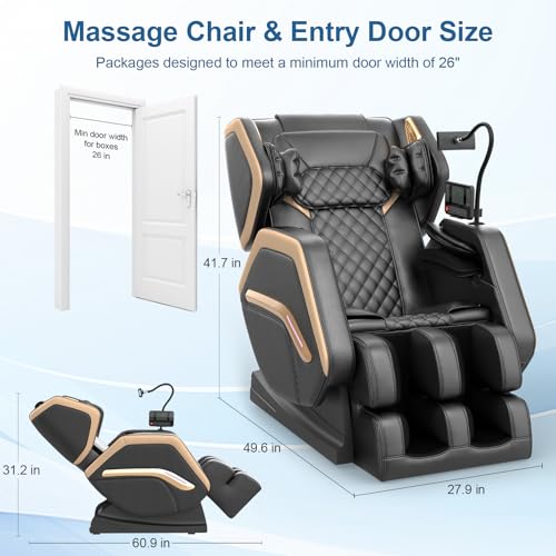 Zero Gravity Massage Chair with 10 Fixed Rollers, Heating, Bluetooth Speaker B580491