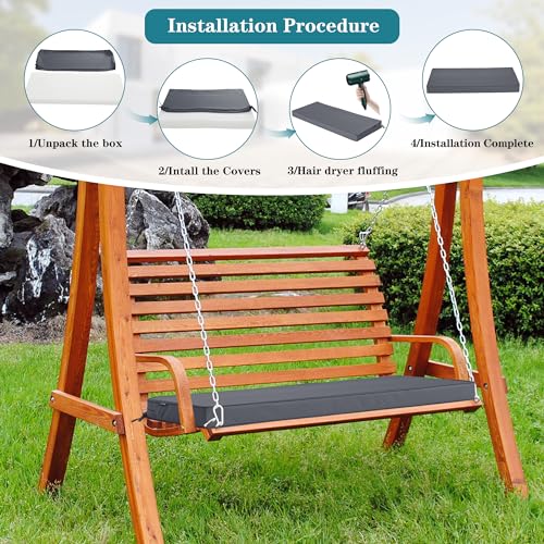 Navy Waterproof Bench Cushion 59 x 18 Inch D2789