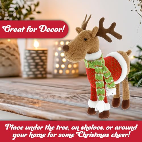 Reindeer Plush 12" Stuffed Animal Doll with Coat and Scarf V370